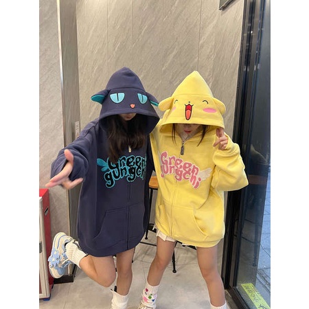 Áo Hoodie Thêu Hình Quả Chanh Thời Trang Thu Đông Dành Cho Nam Nữ
