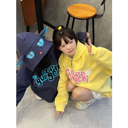 Áo Hoodie Thêu Hình Quả Chanh Thời Trang Thu Đông Dành Cho Nam Nữ