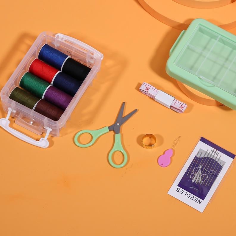 Bộ Hộp Kim Chỉ May Vá Đa Năng Gia Đình NHIỀU TẦNG - Kim Khâu, Chỉ, Kéo, Thước Dây, Đủ Size Màu Mini