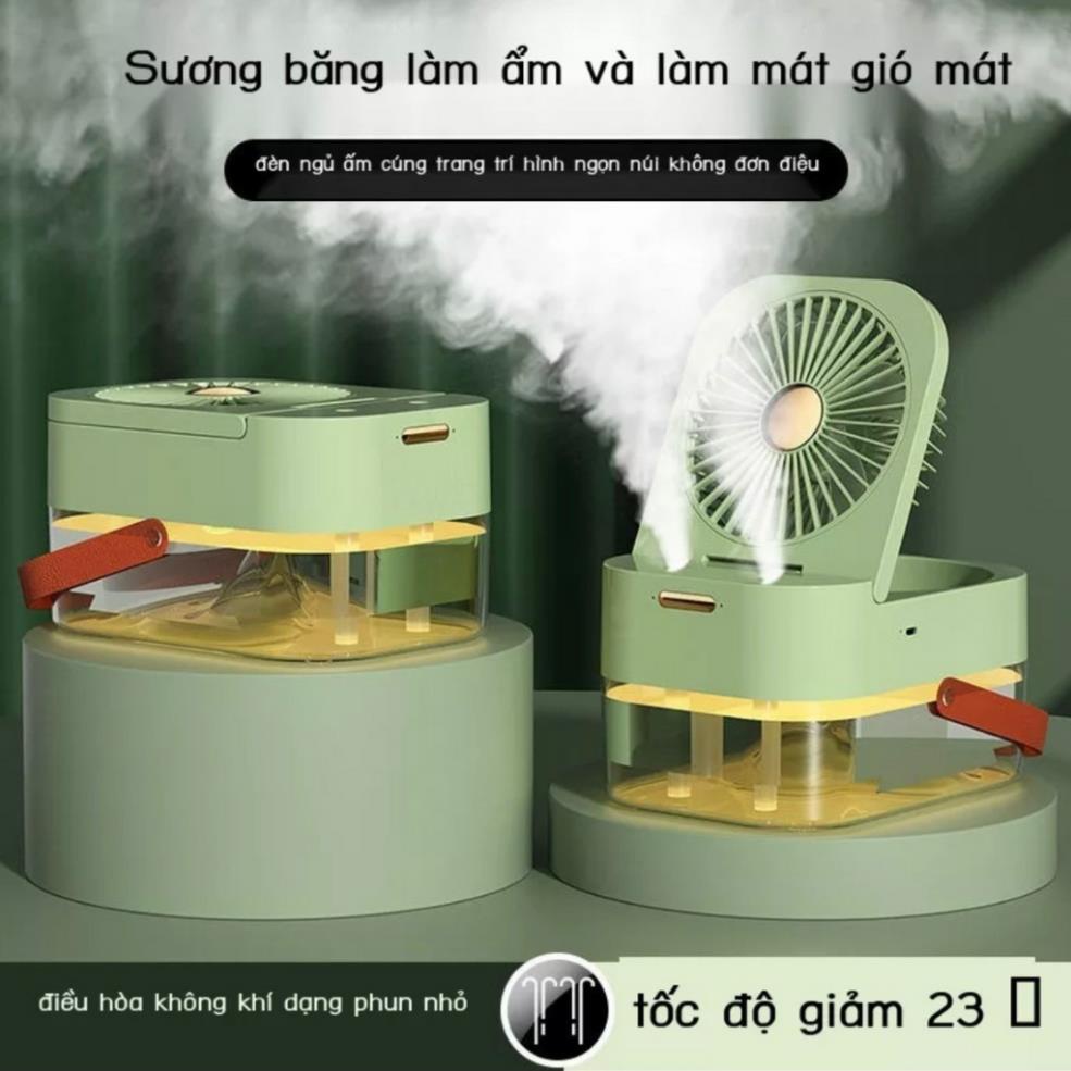 Quạt Phun Sương Đế Gấp, Dung Tích 2.5L, Quạt Phun Sương 3 Chế Độ