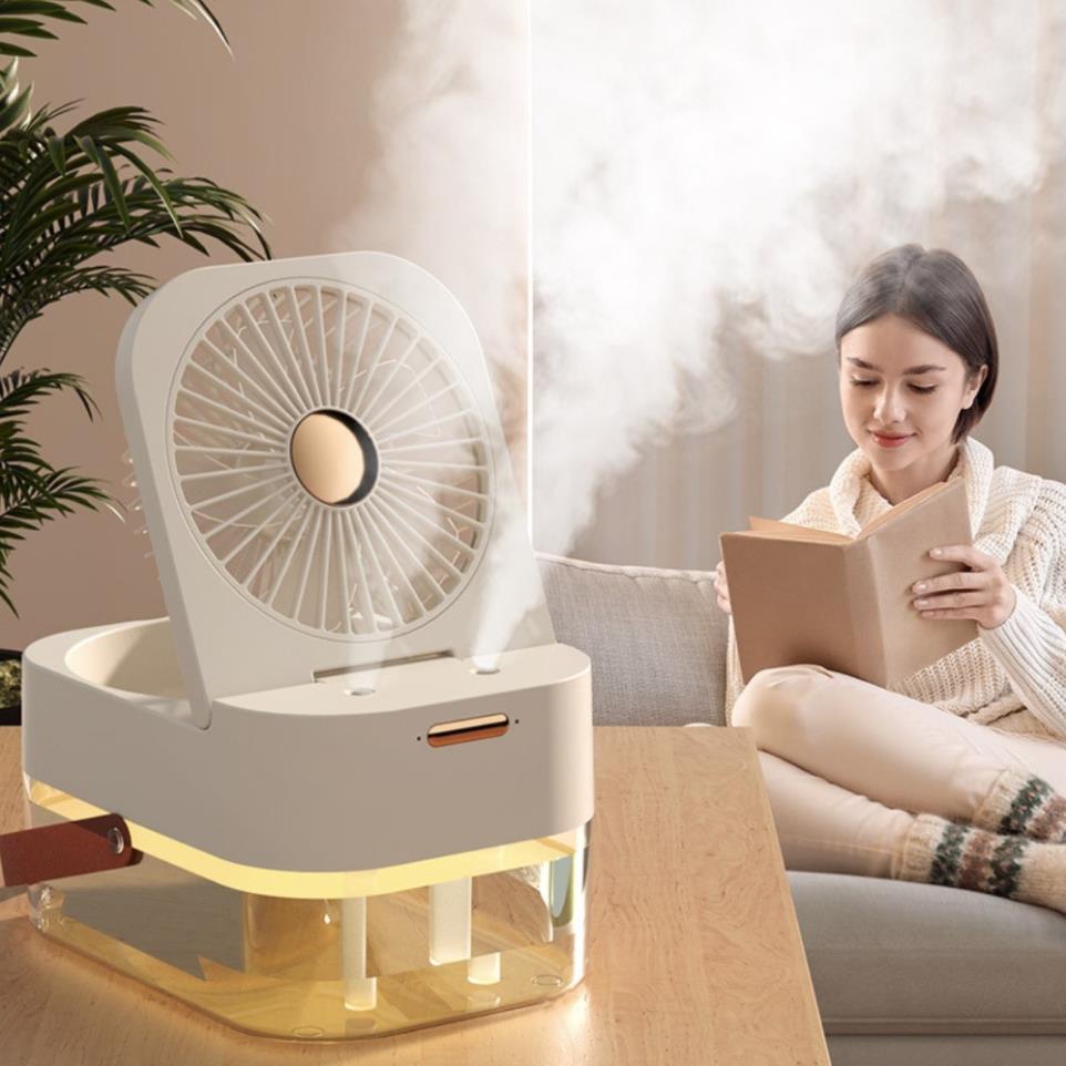 Quạt Phun Sương Đế Gấp, Dung Tích 2.5L, Quạt Phun Sương 3 Chế Độ