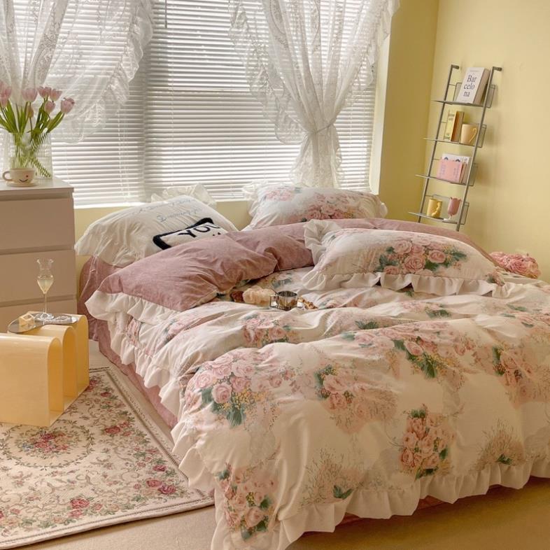 SET GA GỐI COTTON BÈO REN