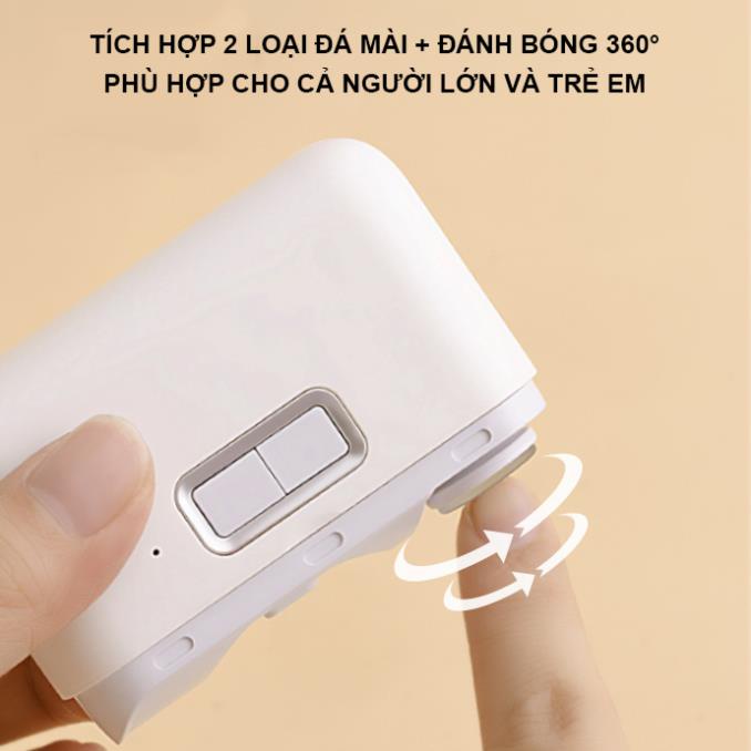 Máy cắt móng tay điện mini Showlon tích hợp mài móng và đèn led cho người lớn và trẻ em - Minh Tín Shop