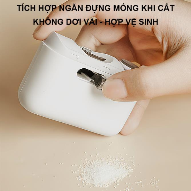 Máy cắt móng tay điện mini Showlon tích hợp mài móng và đèn led cho người lớn và trẻ em - Minh Tín Shop