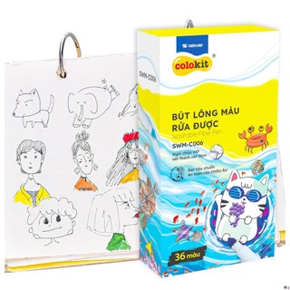 Bút lông màu fiber pen colokit 36 màu, bút viết calligraphy, hán tự, thư pháp - hàng chính hãng tl ./