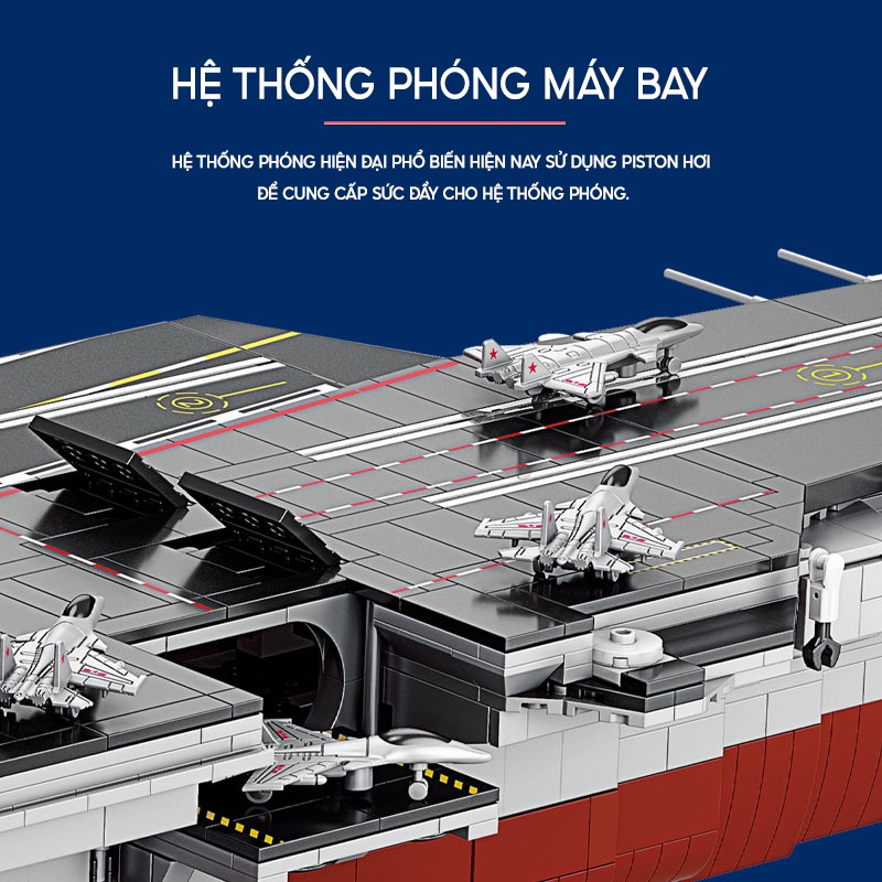 Bộ đồ chơi lắp ráp tàu chiến 545 chi tiết, mô hình lắp ráp tàu sân bay, xếp hình tàu đồ chơi cho bé trai