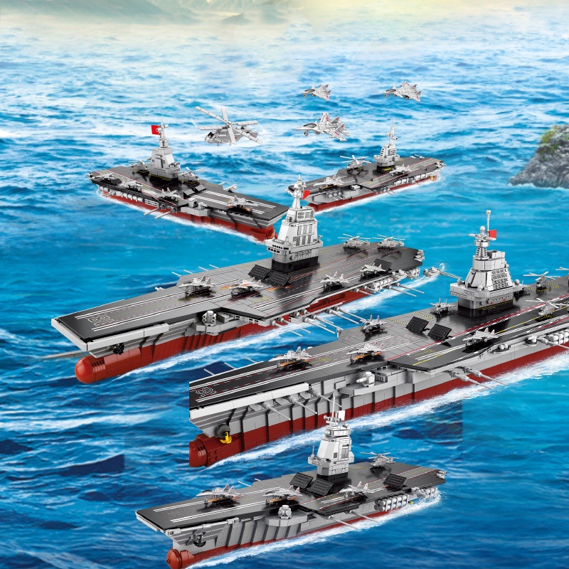 Bộ đồ chơi lắp ráp tàu chiến 545 chi tiết, mô hình lắp ráp tàu sân bay, xếp hình tàu đồ chơi cho bé trai