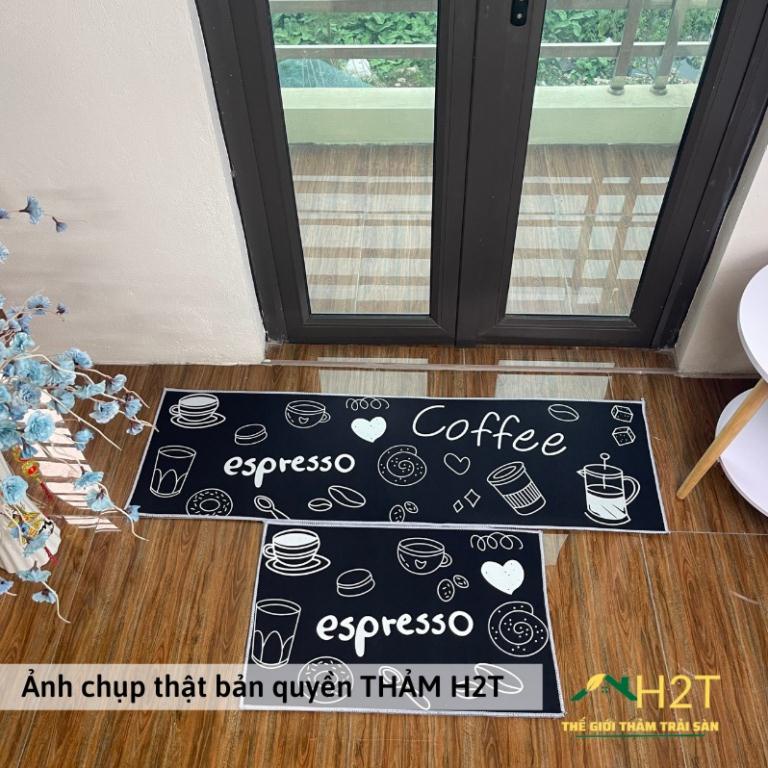 Bộ 2 Thảm Bếp Hàng Loại 1 Dày Và Mịn Thấm Hút Tốt, Mặt Đáy Chống trơn, Mặt Thảm Bali