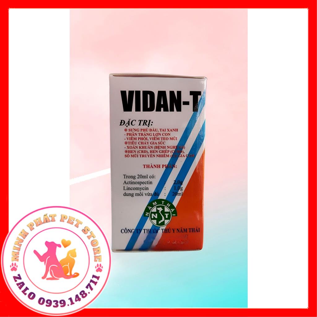 Vidan T  -SƯNG ĐẦU PHÙ MẶT TIÊU CHẢY chỉ dùng trong thú y