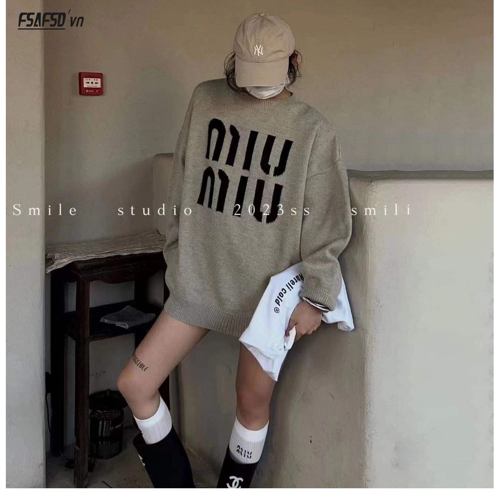 Áo Khoác sweater Dáng Rộng Phong Cách Hàn Quốc Thời Trang Thu Đông Hàng Mới 2023