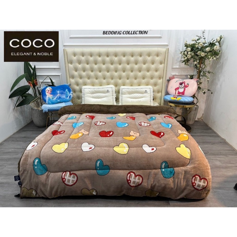 Chăn Nỉ Lông Cừu COCO in hình 3D Siêu đẹp, Siêu Ấm  Dày Mịn Kích Thước 2mx2m3, nặng 4kg