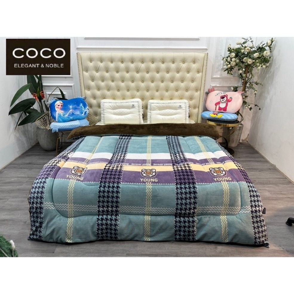 Chăn Nỉ Lông Cừu COCO in hình 3D Siêu đẹp, Siêu Ấm  Dày Mịn Kích Thước 2mx2m3, nặng 4kg
