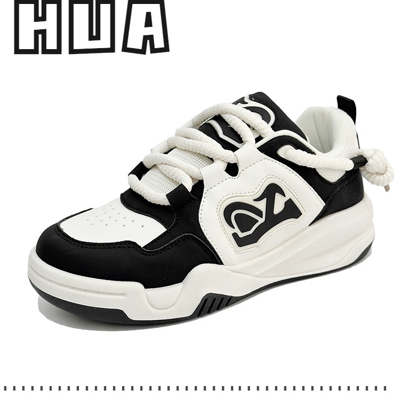 Giày Bánh Mì samurai Màu Đen Thiết Kế Giản Dị huahua niche Dành Cho Nam