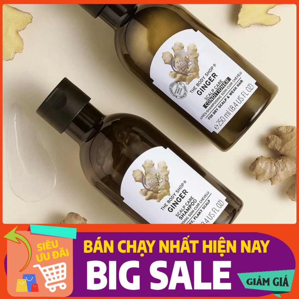 Dầu Gội Gừng, Dầu Xả Sạch Gàu Ginger Anti Dandruff Shampoo The Body Shop 250ML (free ship)