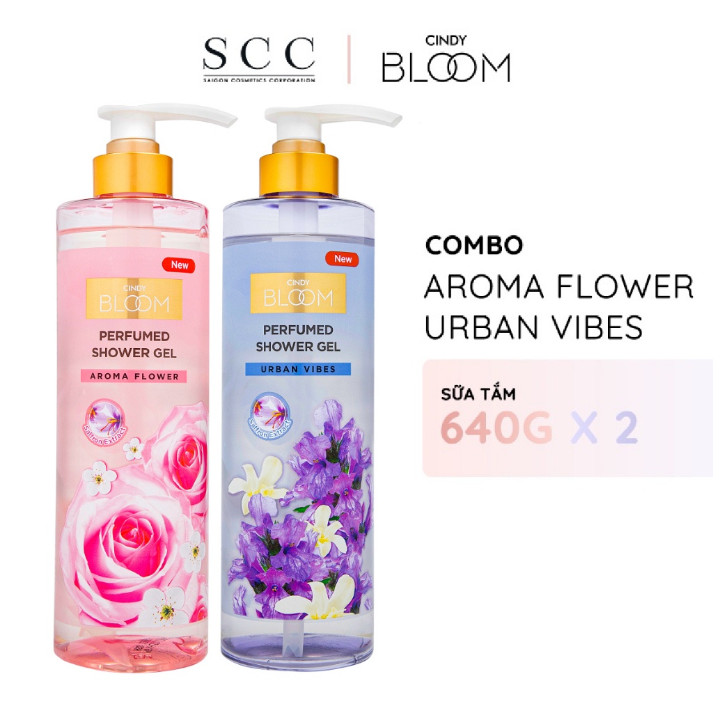 Combo Sữa tắm nước hoa Cindy Bloom Aroma Flower + Urban Vibes tự tin cuốn hút 640g