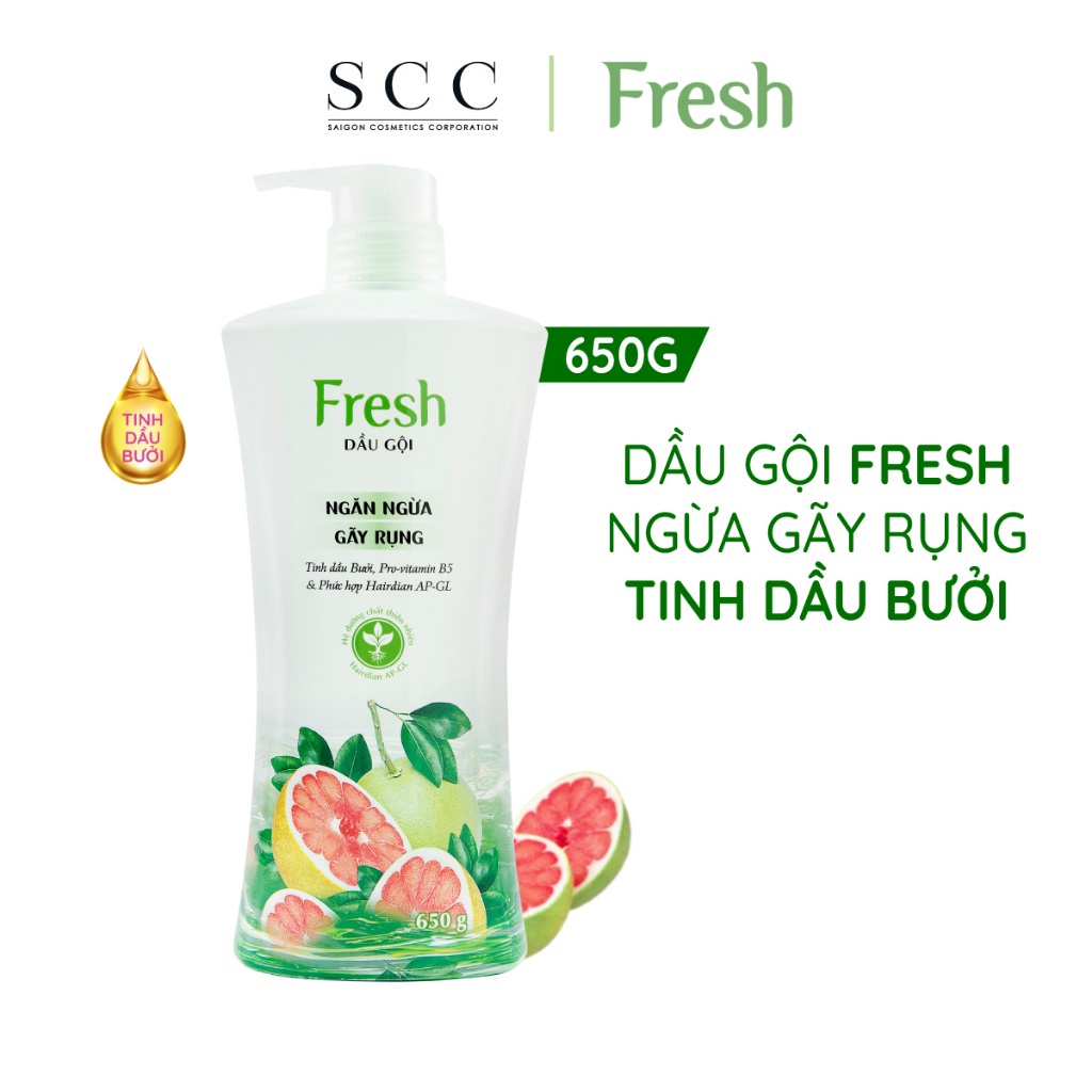 Combo 2 Dầu gội Fresh Giảm gãy rụng tinh dầu Bưởi 650g/chai