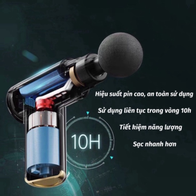 Máy Massage xách tay Mini, Súng Massage xách tay Mini thân hình 6 tiêu chuẩn mức độ sâu xa Đa Năng siêu sale
