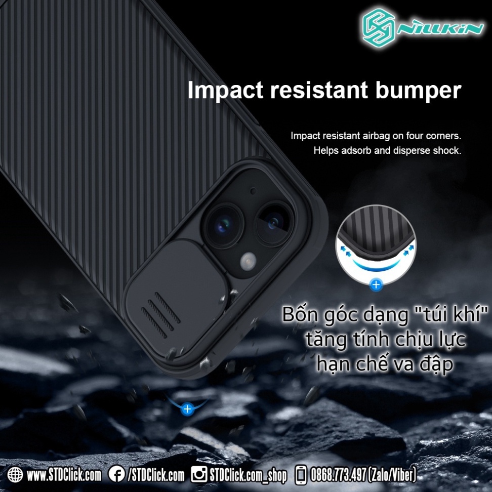 ỐP LƯNG IPHONE 15 PLUS - 15 NILLKIN CAMSHIELD PRO NILLKIN CHÍNH HÃNG - hàng chuẩn