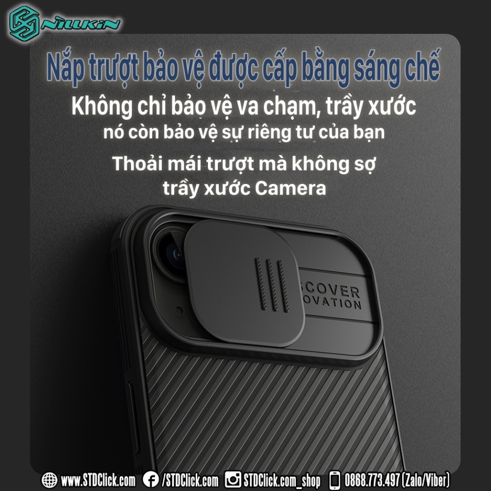 ỐP LƯNG IPHONE 15 PLUS - 15 NILLKIN CAMSHIELD PRO NILLKIN CHÍNH HÃNG - hàng chuẩn