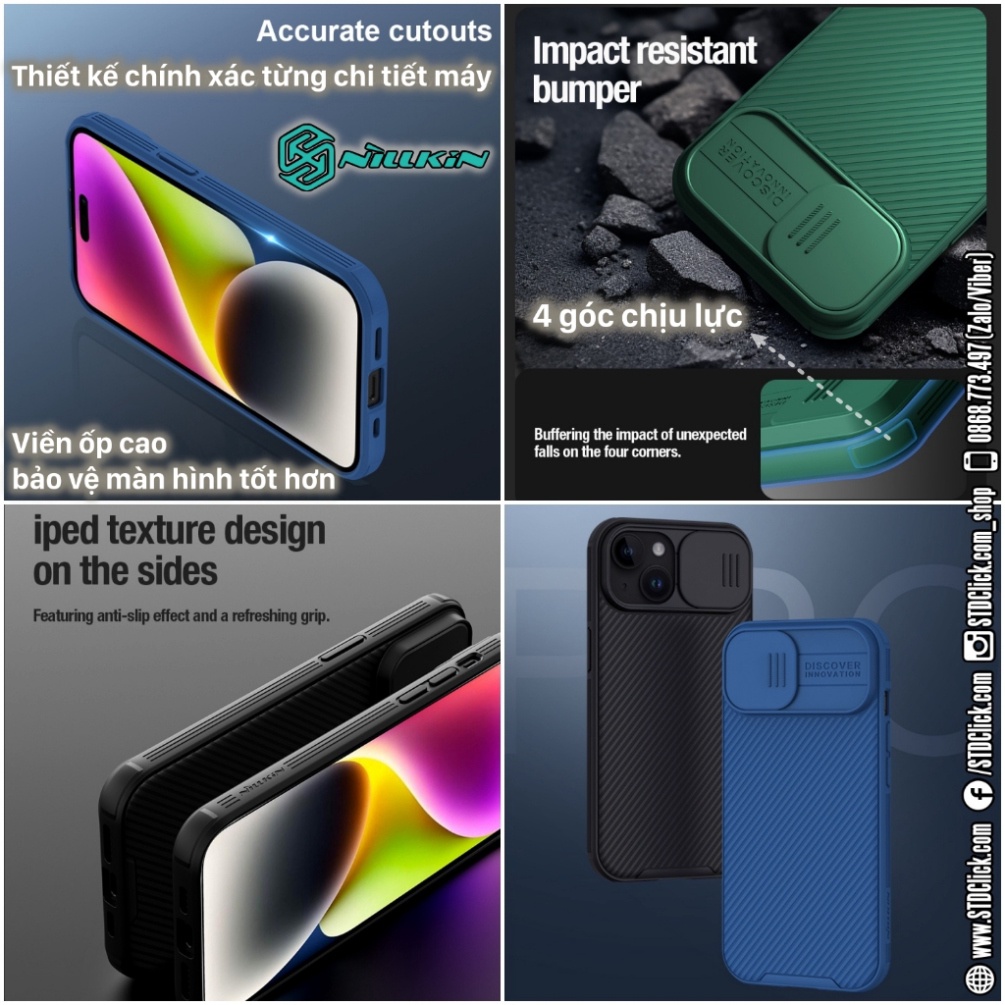 ỐP LƯNG IPHONE 15 PLUS - 15 NILLKIN CAMSHIELD PRO NILLKIN CHÍNH HÃNG - hàng chuẩn