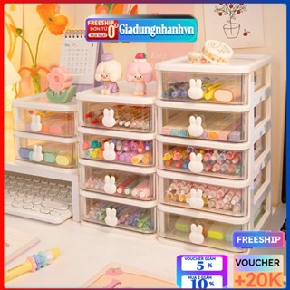 Kệ Nhựa Mini 2 tầng 3 4 5t, Kệ Mỹ Phẩm Để Bàn,Tủ Nhựa mini Hộp đựng phụ kiện 5 tầng có ngăn kéo tai thỏ, kệ nhựa đựng đồ
