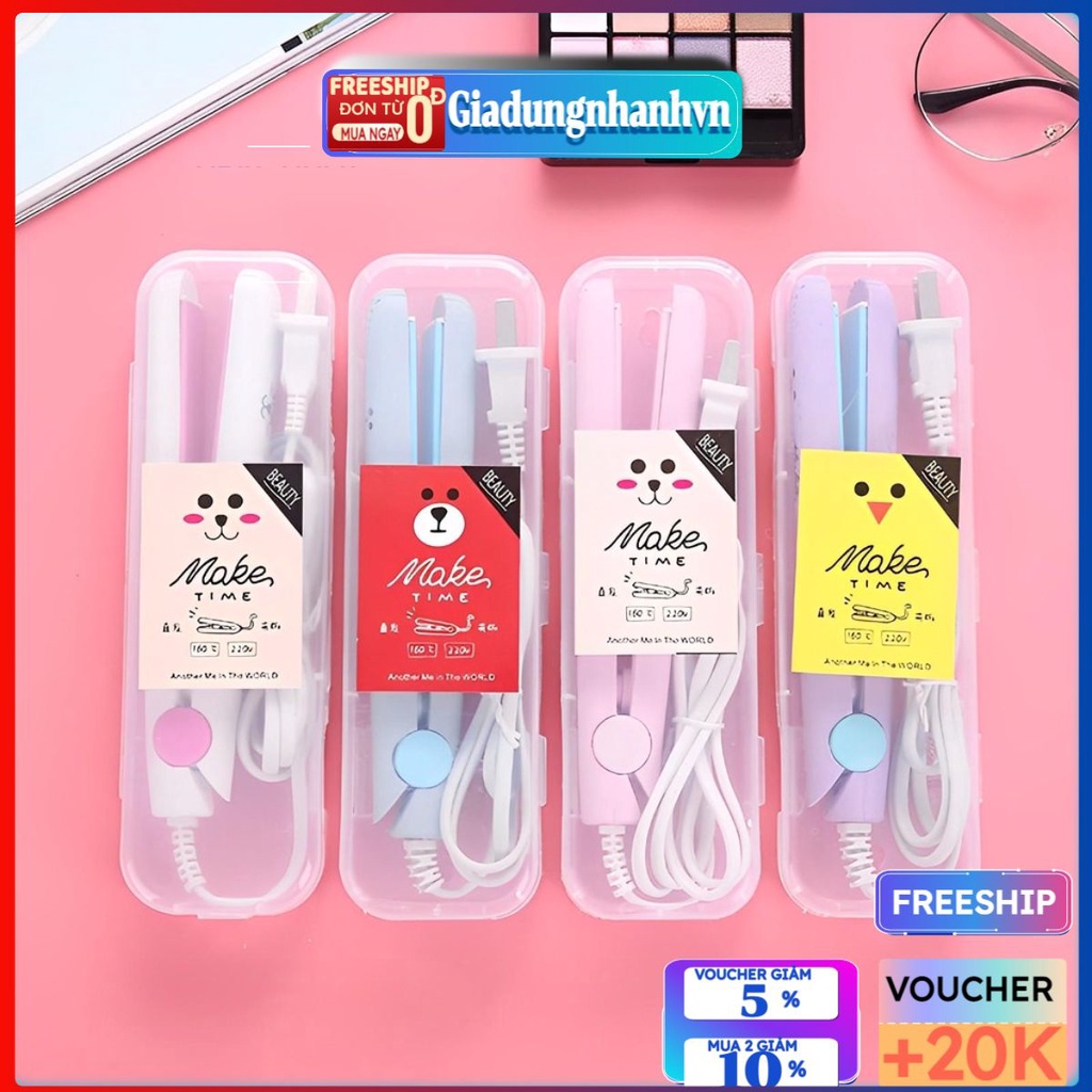 Máy duỗi tóc ,Máy Duỗi Uốn  Mini, Máy Làm Tóc,Duỗi Tóc,Ép Tóc,Kẹp Tóc Mini, Phụ kiện làm tóc xinh - Giadungnhanh