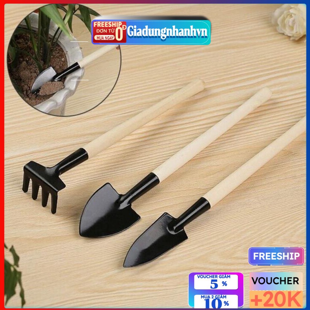 Dụng cụ Làm Vườn Mini, Bộ Cuốc Xẻng làm cây cảnh bonsai chuyên nghiệp. Giadungnhanhvn