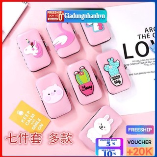 Bộ cắt, bấm móng tay 7 món hình thú hồng dễ thương t2