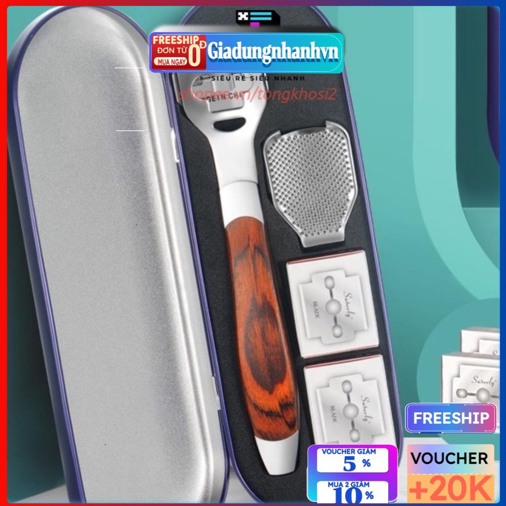 Dụng Cụ Bào Loại Bỏ Da Chết Gót Chân 10 Lưỡi Bằng Inox T2