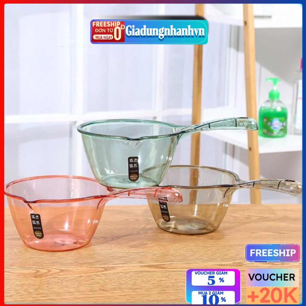 Gáo Múc Nước Bằng Nhựa Cao Cấp Trong Suốt Tiện Lợi siêu bền chịu va đập T2
