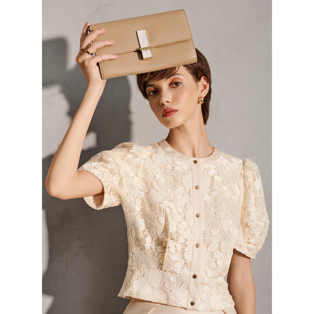 Vasscara Ví Cầm Tay Nhấn Khóa Vân Đá - CLU 0115