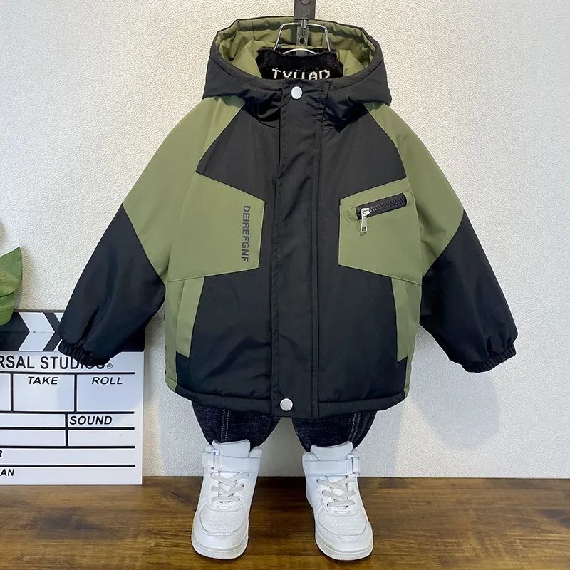 Áo Khoác Đệm cotton Lót Nhung Thời Trang Thu Đông Mới 2023 Cho Bé Trai