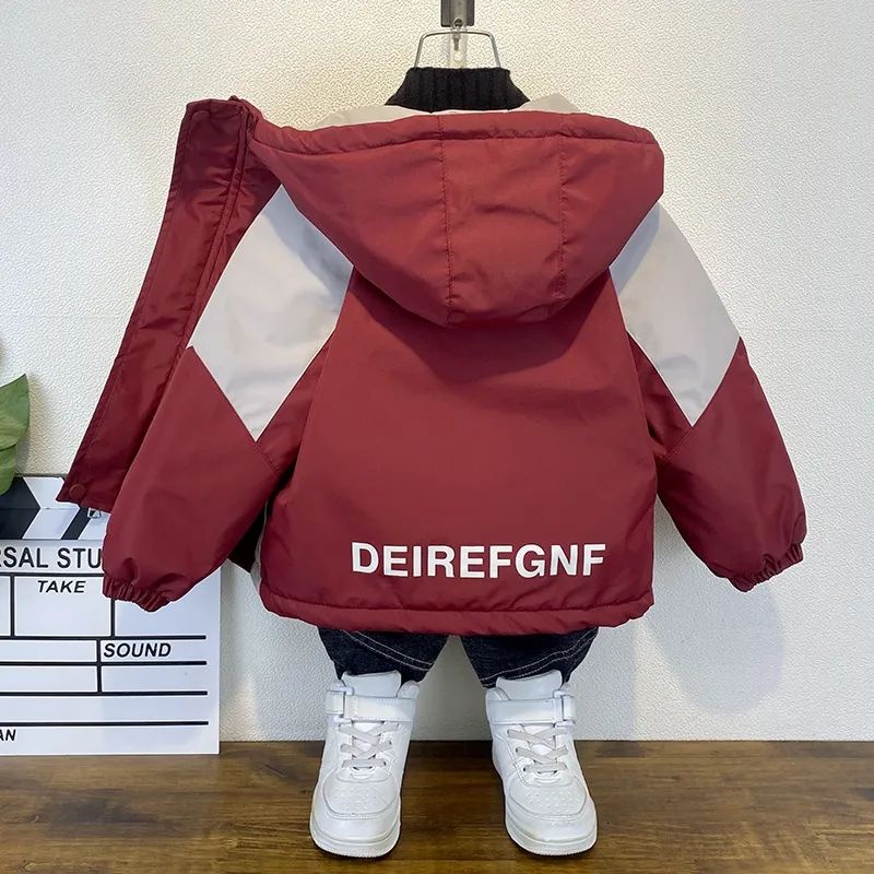 Áo Khoác Đệm cotton Lót Nhung Thời Trang Thu Đông Mới 2023 Cho Bé Trai