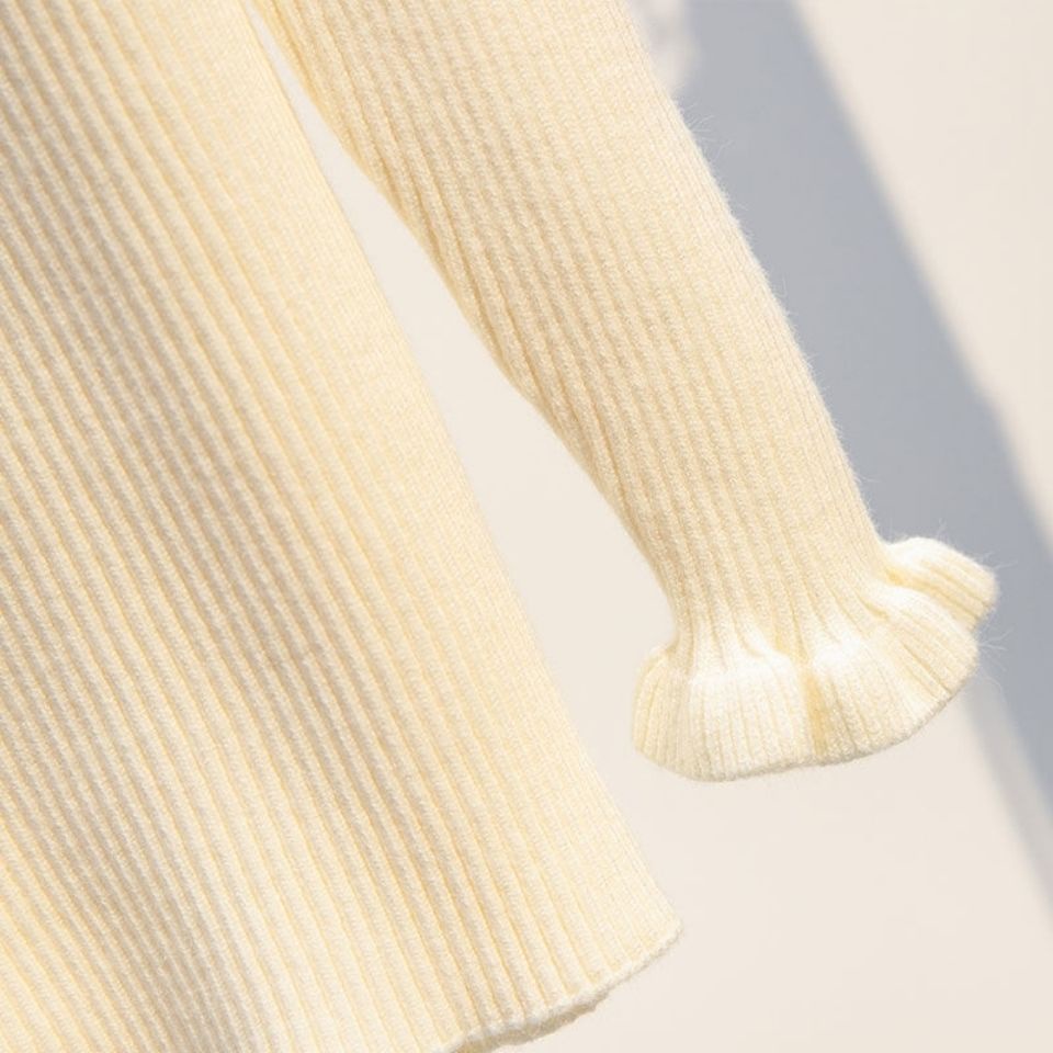 Set Áo Len Không Tay + Đầm Công Chúa Màu Đỏ Thời Trang Thu Đông Cho Bé Gái