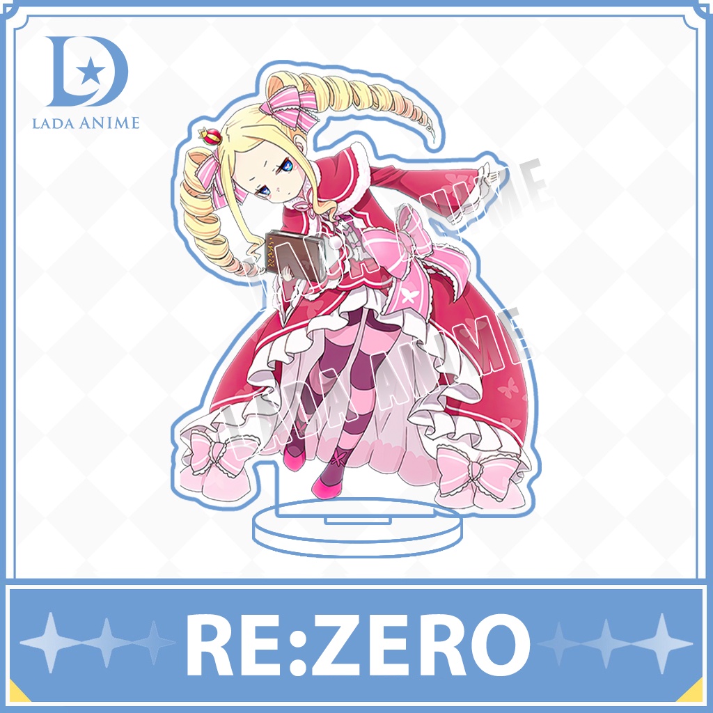Standee acrylics nhân vật anime Emilia Echidna Rem Re: Zero chibi phụ kiện trang trí đặc biệt làm quà tặng Lada Anime