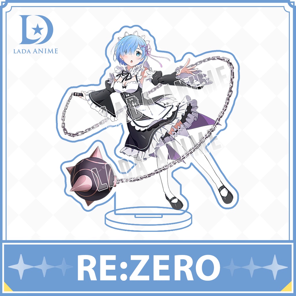 Standee acrylics nhân vật anime Emilia Echidna Rem Re: Zero chibi phụ kiện trang trí đặc biệt làm quà tặng Lada Anime