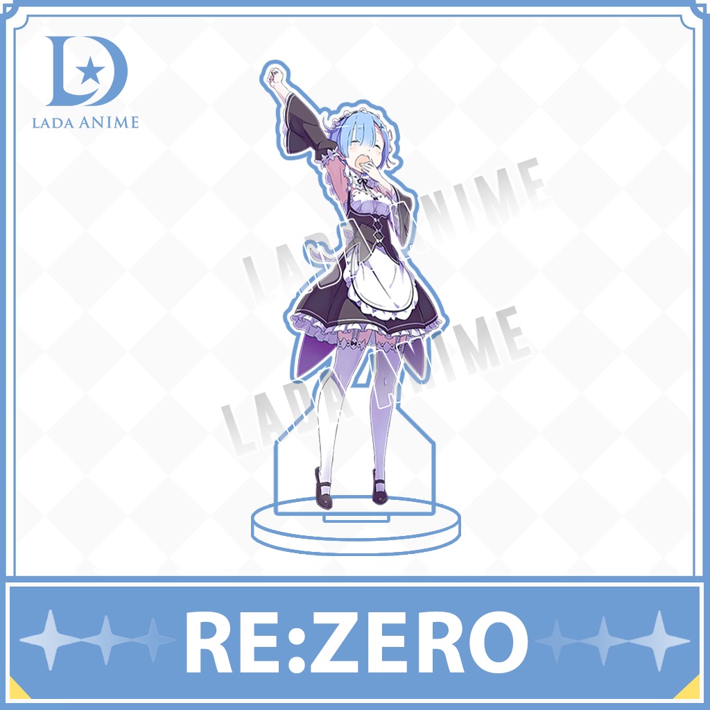 Standee acrylics nhân vật anime Emilia Echidna Rem Re: Zero chibi phụ kiện trang trí đặc biệt làm quà tặng Lada Anime