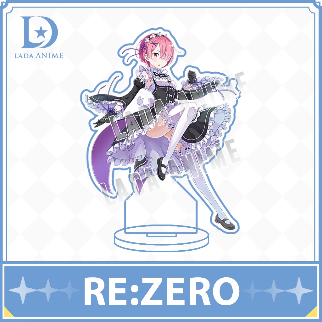Standee acrylics nhân vật anime Emilia Echidna Rem Re: Zero chibi phụ kiện trang trí đặc biệt làm quà tặng Lada Anime