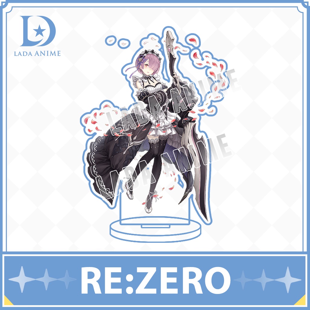 Standee acrylics nhân vật anime Emilia Echidna Rem Re: Zero chibi phụ kiện trang trí đặc biệt làm quà tặng Lada Anime