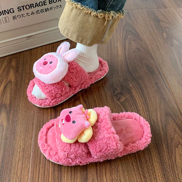 Dễ Thương Dép Bông Đi Trong Nhà Hình Vòng Tròn Lông Xù Đáng Yêu