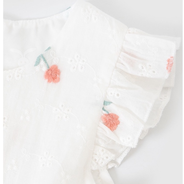 Váy cánh tiên ngắn tay cho bé gái Rabity đầm cotton hoa nhí cho bé đi học mềm mịn thoáng mát cho trẻ em 92518