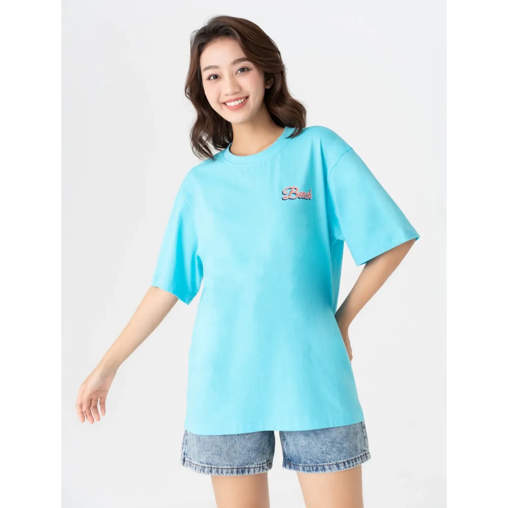 Áo phông unisex người lớn CANIFA có hình in Chất liệu 100% cotton, cổ tròn tay cộc, phom relax 5TS23S002