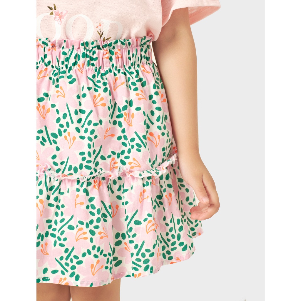 Chân váy bé gái CANIFA chất liệu 100% cotton hoạ tiết 1KS22S008