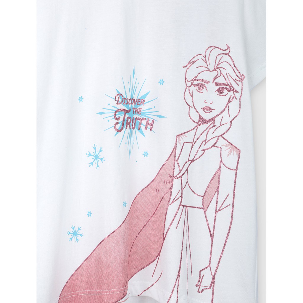 Áo phông bé gái CANIFA cotton 100% Frozen công chúa Elsa - 1TS21S010