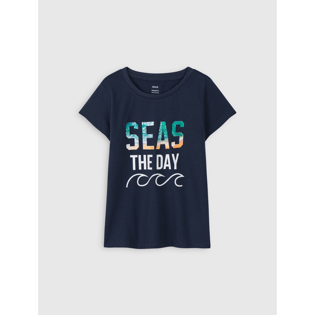 Áo phông bé gái CANIFA 100% cotton  hình in dễ thương cho bé từ 2 tuổi tới 10 tuổi - 1TS21S015