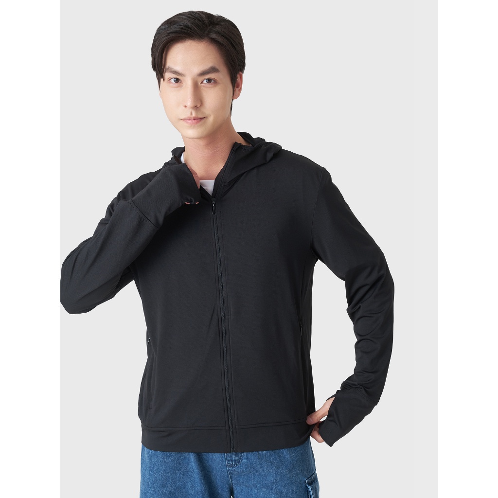 Áo khoác chống nắng nam CANIFA chất liệu polyester co giãn, có mũ kéo khoá mẫu mới 2023 8OT23S001