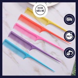 Set 5 cây lược chia tóc đuôi nhọn nhiều màu ssr