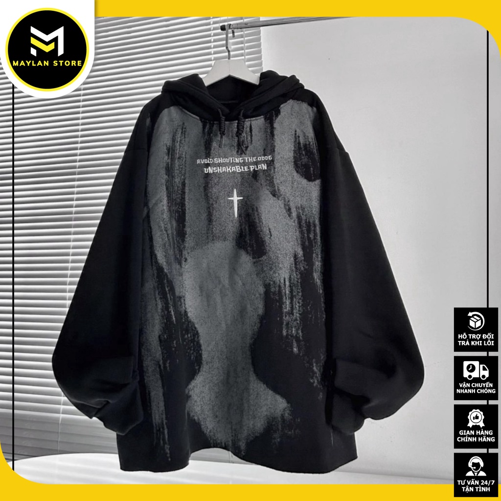 Áo Khoác Hoodie Chữ Thập Chất Nỉ Mềm Mịn, Thấm Hút Mồ Hôi, Phong Cách Trẻ Trung, Năng Động