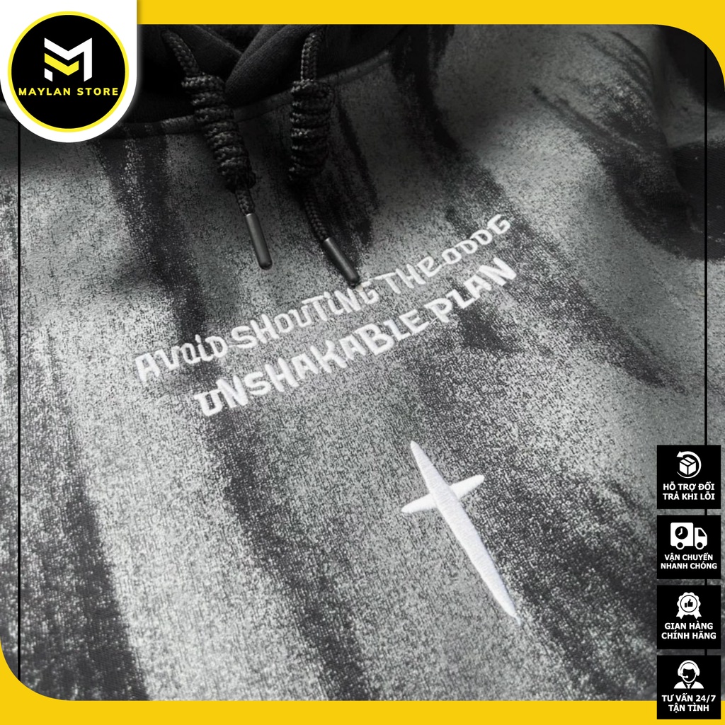 Áo Khoác Hoodie Chữ Thập Chất Nỉ Mềm Mịn, Thấm Hút Mồ Hôi, Phong Cách Trẻ Trung, Năng Động