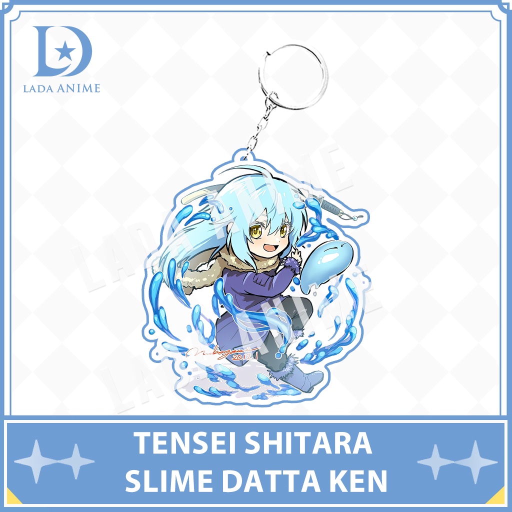 Móc khóa acrylics nhân vật Rimuru anime chuyển sinh thành slime chibi phụ kiện trang trí làm quà tặng Lada Anime